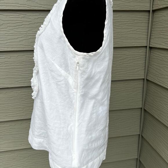 J. Crew women’s size 8, sleeveless white top with accent ribbon - Picture 6 of 11